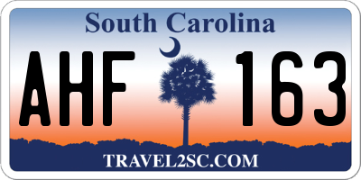 SC license plate AHF163