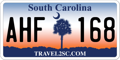 SC license plate AHF168