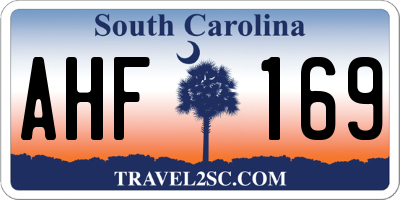 SC license plate AHF169