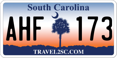 SC license plate AHF173