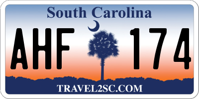 SC license plate AHF174