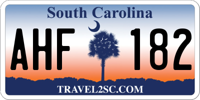 SC license plate AHF182