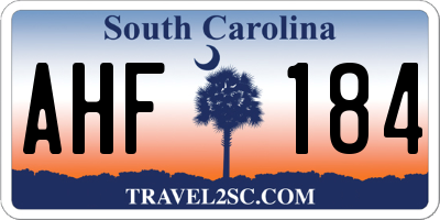 SC license plate AHF184