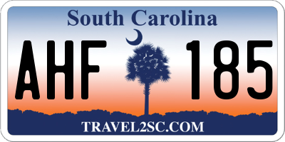 SC license plate AHF185