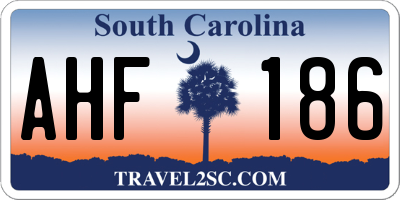 SC license plate AHF186