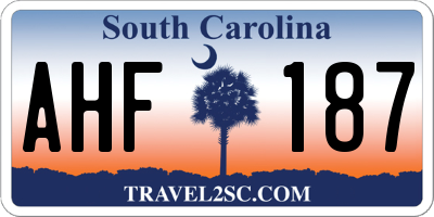 SC license plate AHF187