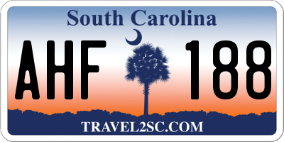 SC license plate AHF188