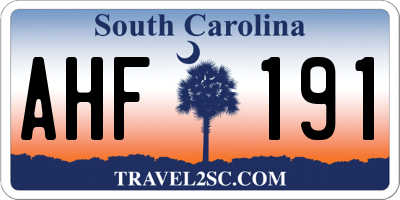 SC license plate AHF191