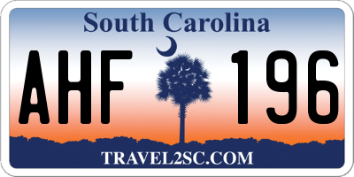 SC license plate AHF196