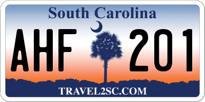 SC license plate AHF201