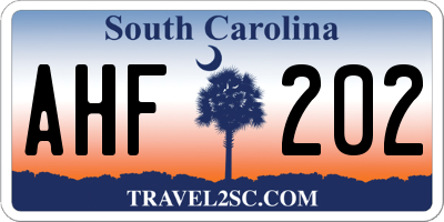 SC license plate AHF202