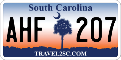 SC license plate AHF207