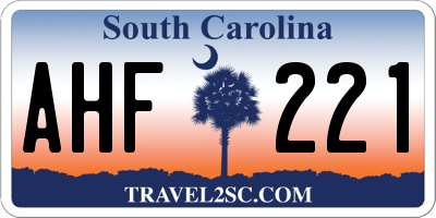 SC license plate AHF221