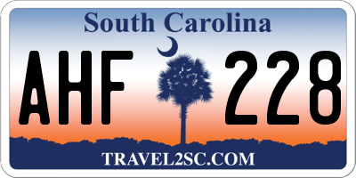 SC license plate AHF228