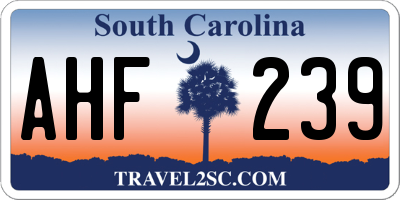SC license plate AHF239
