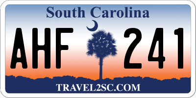 SC license plate AHF241