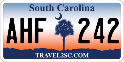 SC license plate AHF242