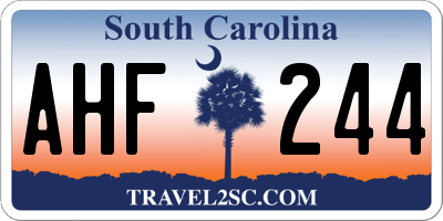 SC license plate AHF244