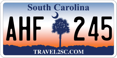 SC license plate AHF245
