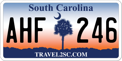 SC license plate AHF246