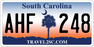 SC license plate AHF248