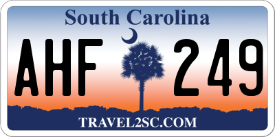 SC license plate AHF249