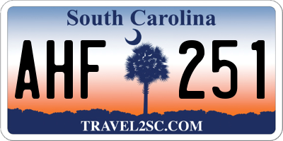 SC license plate AHF251