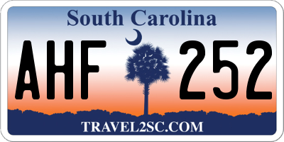 SC license plate AHF252