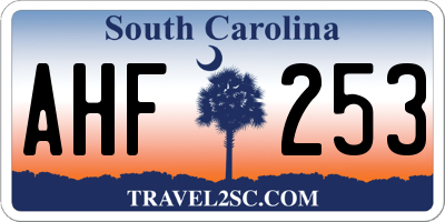 SC license plate AHF253