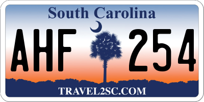SC license plate AHF254