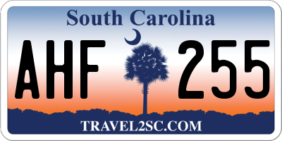 SC license plate AHF255