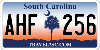 SC license plate AHF256