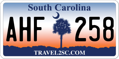 SC license plate AHF258