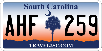 SC license plate AHF259