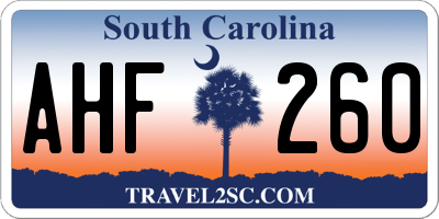 SC license plate AHF260