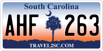 SC license plate AHF263