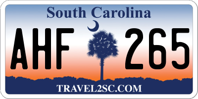 SC license plate AHF265