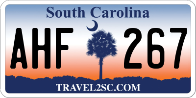 SC license plate AHF267