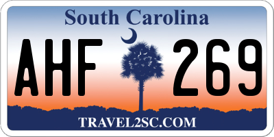 SC license plate AHF269
