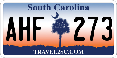 SC license plate AHF273