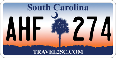 SC license plate AHF274