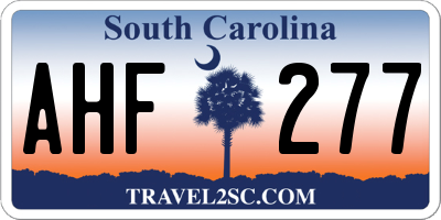 SC license plate AHF277