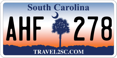 SC license plate AHF278