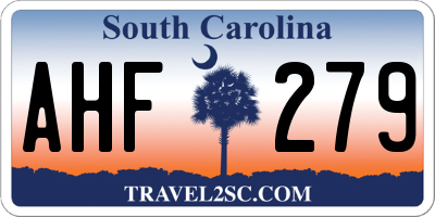 SC license plate AHF279