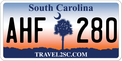 SC license plate AHF280