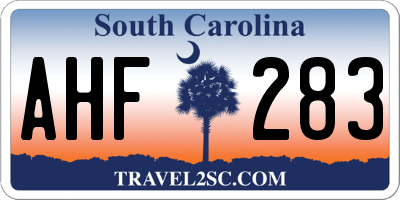 SC license plate AHF283