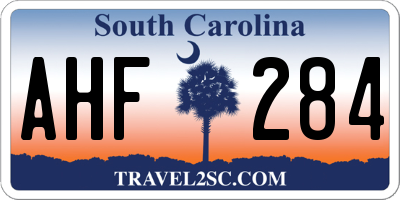 SC license plate AHF284