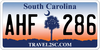 SC license plate AHF286