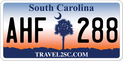 SC license plate AHF288