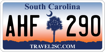 SC license plate AHF290